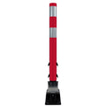 FlexStake Center Line Surface Mount Base Traffic Delineator - Red Tubular Post with Reflective Options