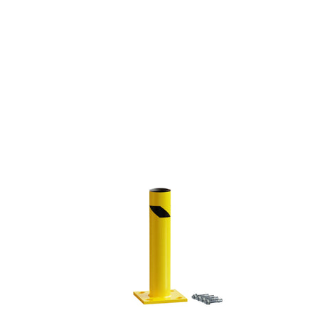Safety Yellow Steel Bollards, 4.5" Diameter, 24 - 60" Height - Trafford Industrial - Crowd Control Warehouse