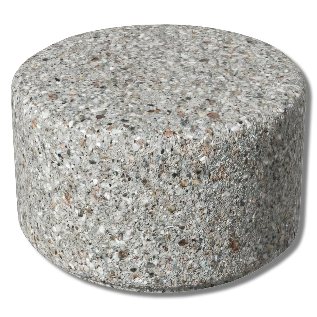 Simplistic Modern Circle Concrete Backless Park Bench - 25 in. Diameter - Crowd Control Warehouse