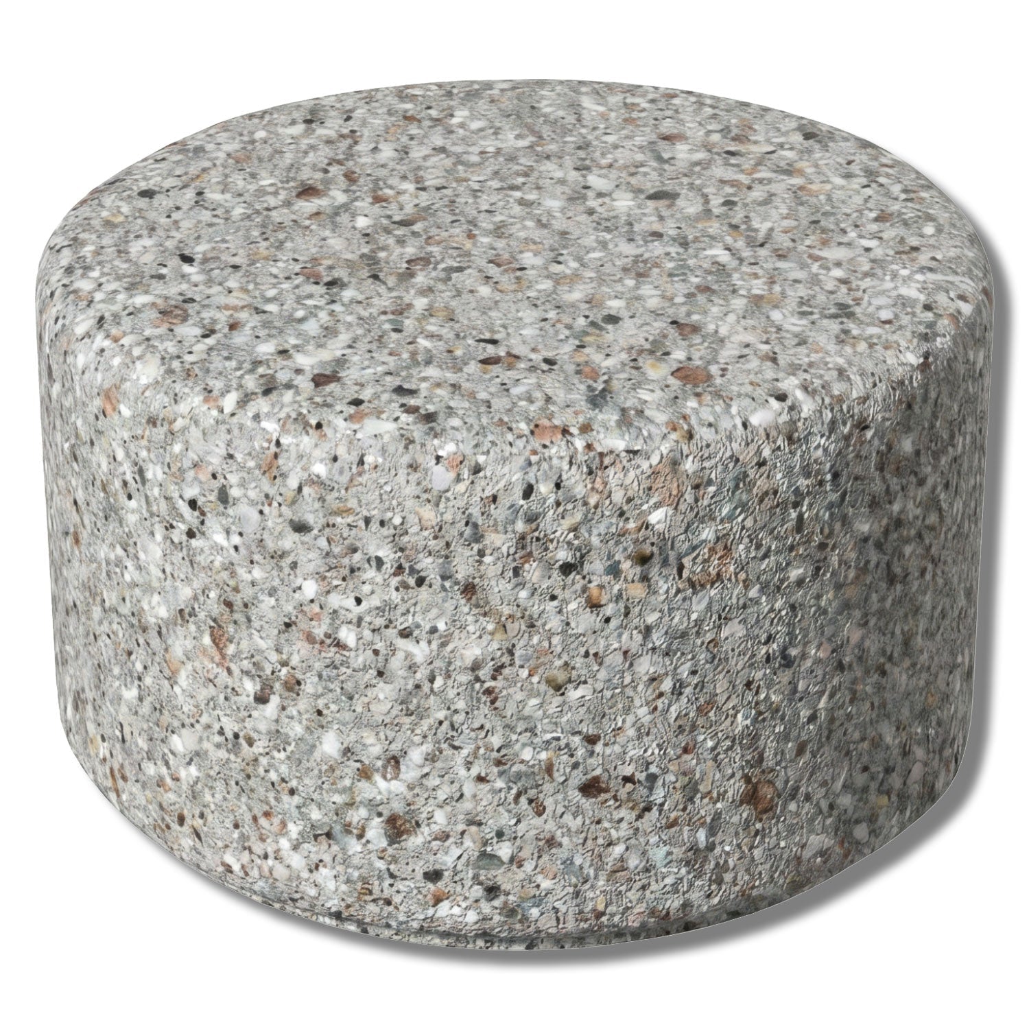 Simplistic Modern Circle Concrete Backless Park Bench - 25 in. Diameter - Crowd Control Warehouse
