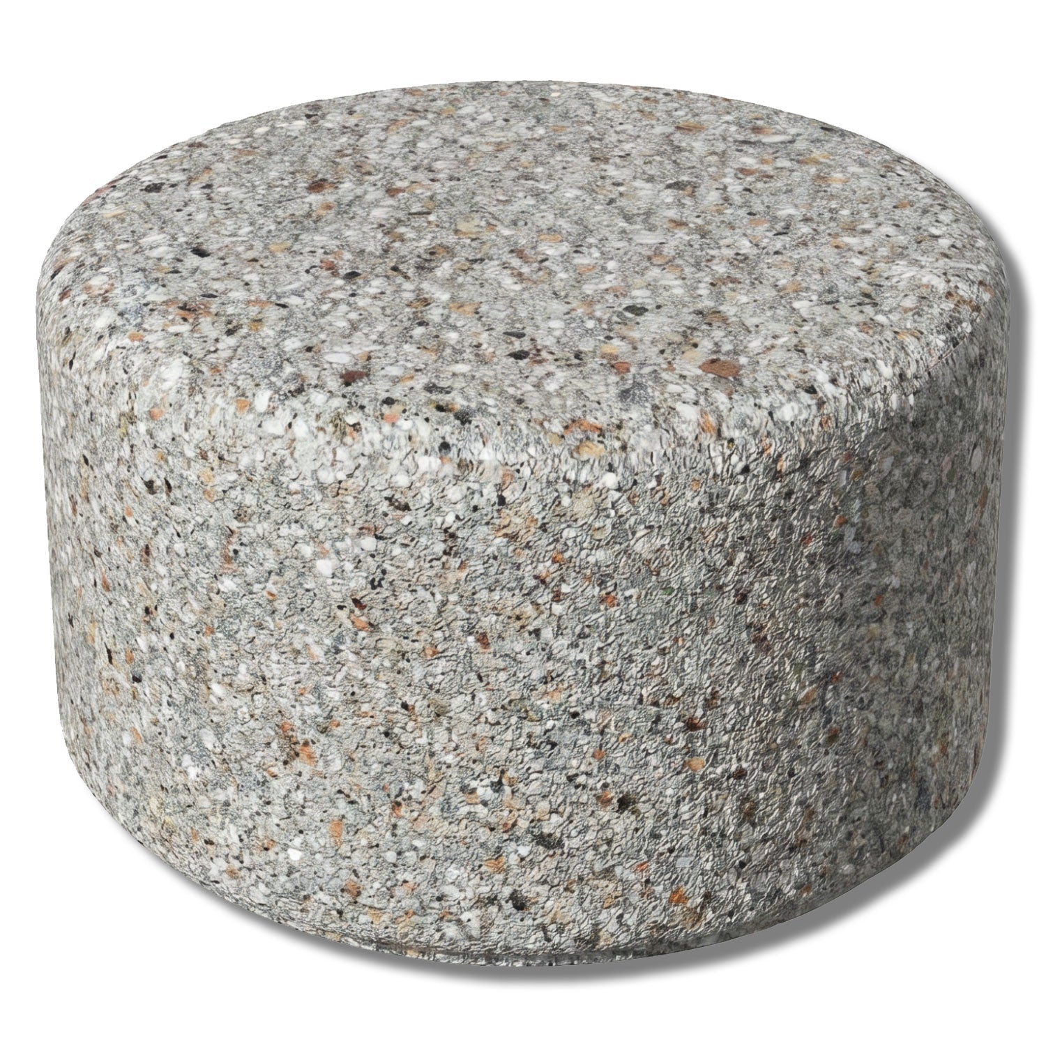 Simplistic Modern Circle Concrete Backless Park Bench - 25 in. Diameter - Crowd Control Warehouse