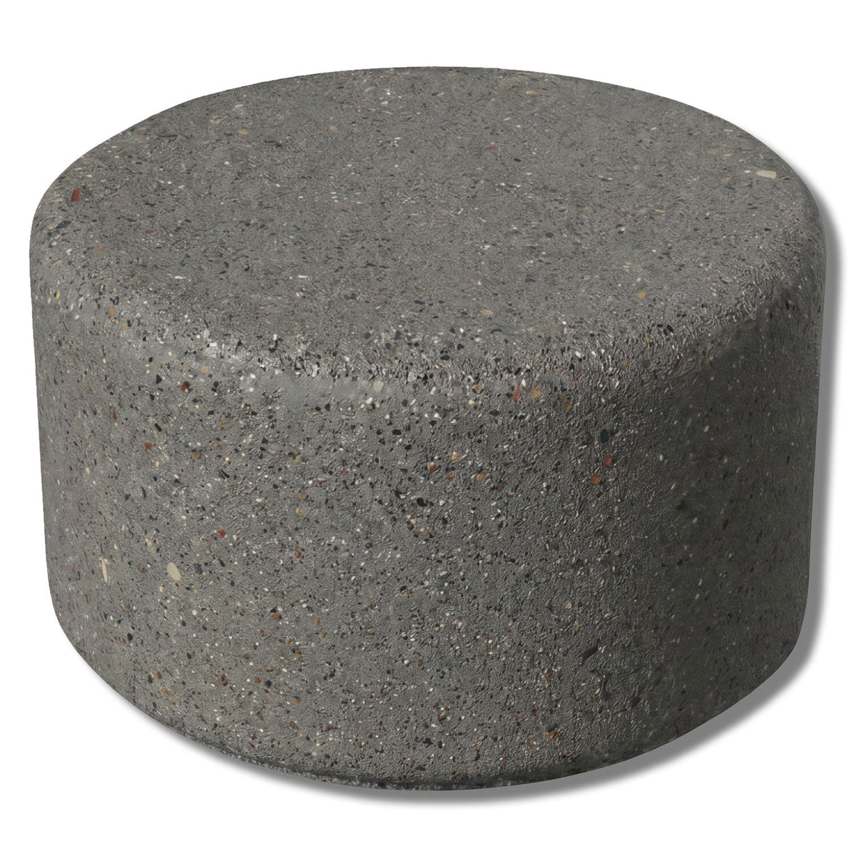 Simplistic Modern Circle Concrete Backless Park Bench - 25 in. Diameter - Crowd Control Warehouse