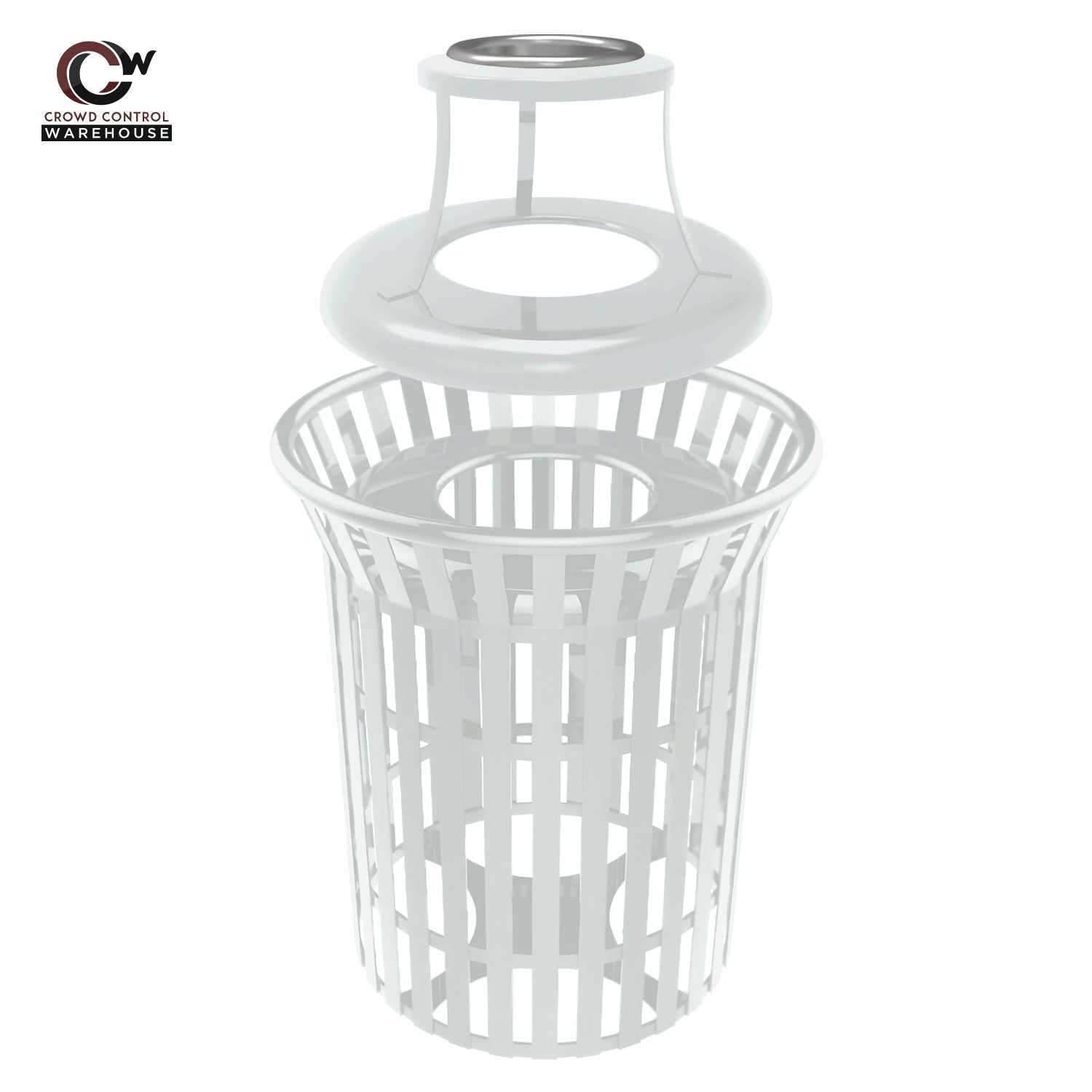 Skyline Trash Receptacle - 32 Gallon Capacity - Crowd Control Warehouse
