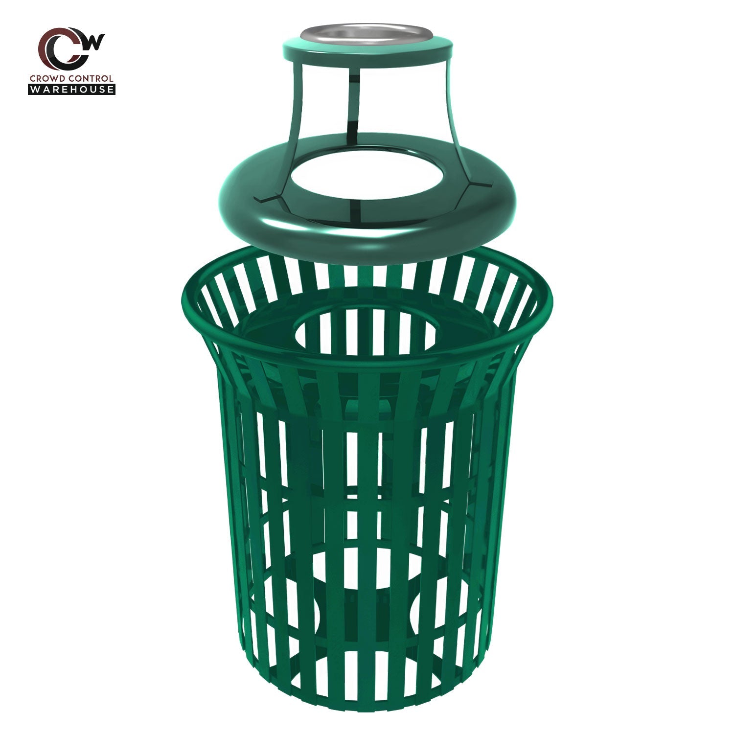 Skyline Trash Receptacle - 32 Gallon Capacity - Crowd Control Warehouse