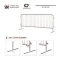 *USED* Economy Steel Barricade, Light Weight & Pre-Galvanized, 8.5 Ft. - Angry Bull Barricades