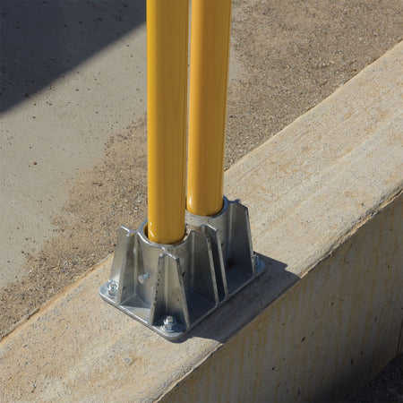 Steel Pipe Safety Railing Double Socket - Crowd Control Warehouse