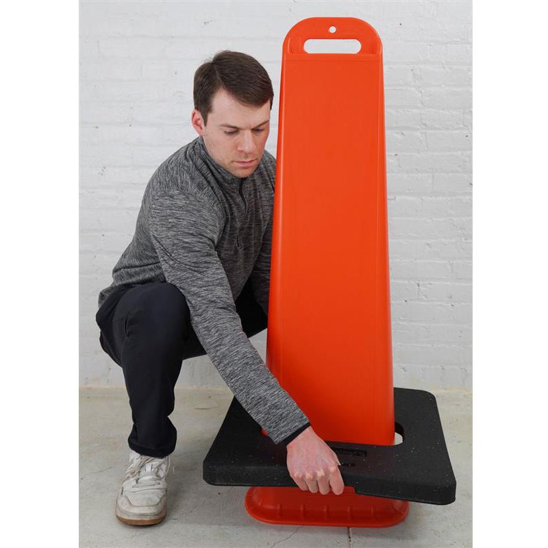 Striped Vertical Channelizer Panel Sign - Crowd Control Warehouse