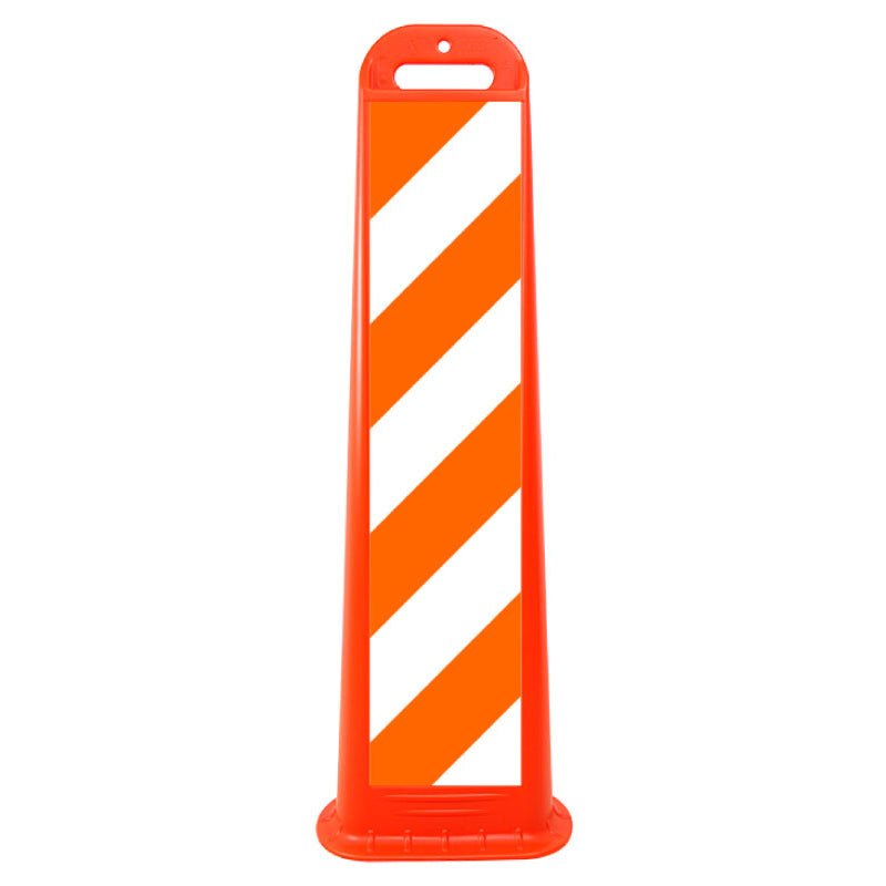 Striped Vertical Channelizer Panel Sign - Crowd Control Warehouse