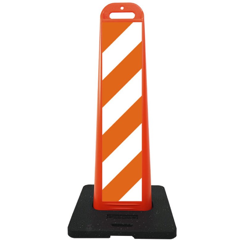 Striped Vertical Channelizer Panel Sign - Crowd Control Warehouse