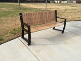Vertical Slats Wood Park Bench - 67 In. - Crowd Control Warehouse