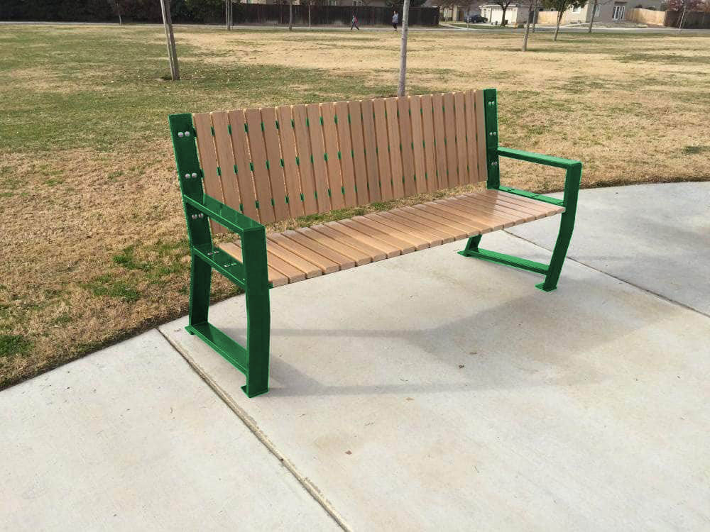 Vertical Slats Wood Park Bench - 67 In. – Crowd Control Warehouse