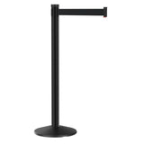 Visiontron Premium Black Crowd Control Stanchion with 10′ Retractable Belt - Crowd Control Warehouse