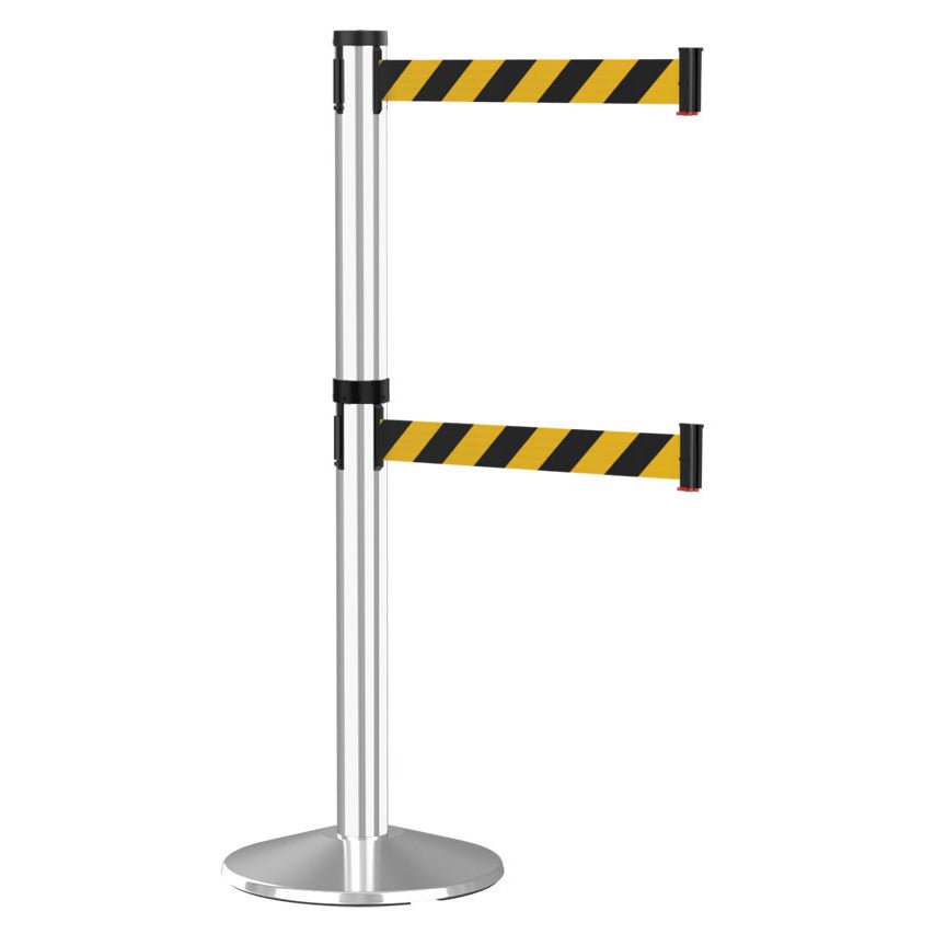 Visiontron Premium Dual Line Crowd Control 10' Post - Crowd Control Warehouse