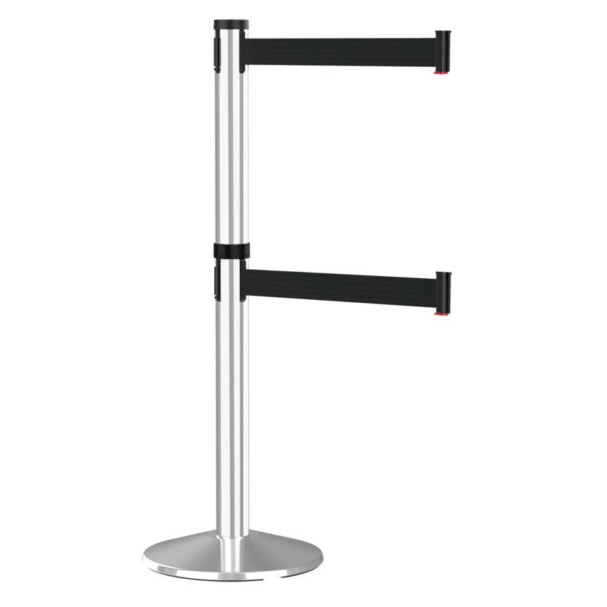 Visiontron Premium Dual Line Crowd Control 10' Post - Crowd Control Warehouse