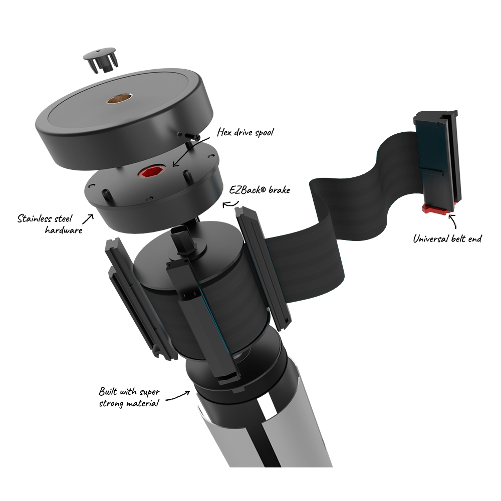 Visiontron Premium Stanchion with 10' Retractable Belt - High - Traffic Crowd Control - Crowd Control Warehouse