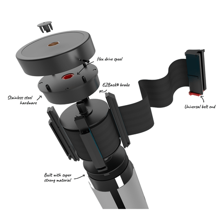 Visiontron Premium Stanchion with 10' Retractable Belt - High - Traffic Crowd Control - Crowd Control Warehouse
