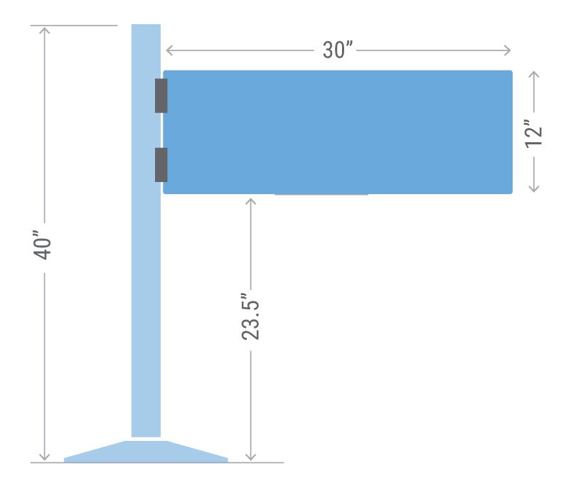 Visiontron Security Swing Gate with Post - Reversible Left/Right Swing - Crowd Control Warehouse