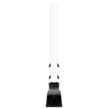 FlexStake Center Line Surface Mount Base Traffic Delineator - White Tubular Post with Reflective Options