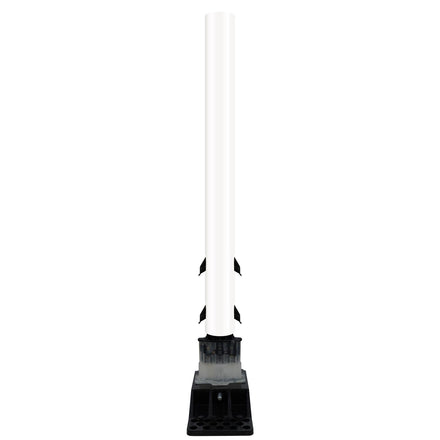 FlexStake Center Line Surface Mount Base Traffic Delineator - White Tubular Post with Reflective Options