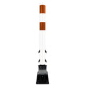 FlexStake Center Line Surface Mount Base Traffic Delineator - White Tubular Post with Reflective Options