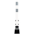 FlexStake Center Line Surface Mount Base Traffic Delineator - White Tubular Post with Reflective Options