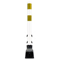 FlexStake Center Line Surface Mount Base Traffic Delineator - White Tubular Post with Reflective Options