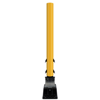 FlexStake Center Line Surface Mount Base Traffic Delineator - Yellow Tubular Post with Reflective Options