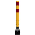 FlexStake Center Line Surface Mount Base Traffic Delineator - Yellow Tubular Post with Reflective Options