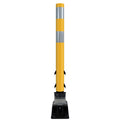 FlexStake Center Line Surface Mount Base Traffic Delineator - Yellow Tubular Post with Reflective Options