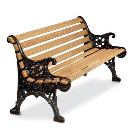 Floral Wood Park Bench - 80 In.