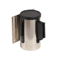 Wall Mounted Retractable Belt Barrier Fixed, Polished Stainless Steel Case, 8.5 and 11 Ft. Belt - CCW Series WMB-120