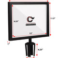 Post Top Sign Frame for CCW Series Retractable Belt Barriers