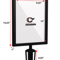 Post Top Sign Frame for CCW Series Retractable Belt Barriers