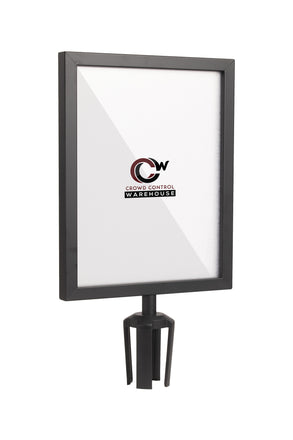 Post Top Sign Frame for CCW Series Retractable Belt Barriers