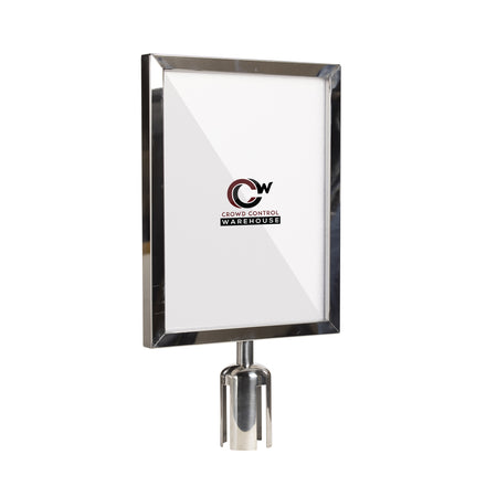Post Top Sign Frame for CCW Series Retractable Belt Barriers