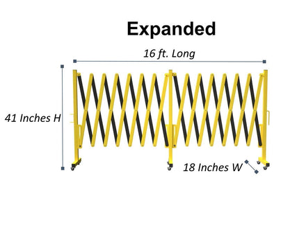 Metal Expandable Barricade, 16 Ft. and 11 Ft - Trafford Industrial