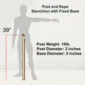 Ball Top Rope Stanchion with Fixed Base - Montour Line CXLineF