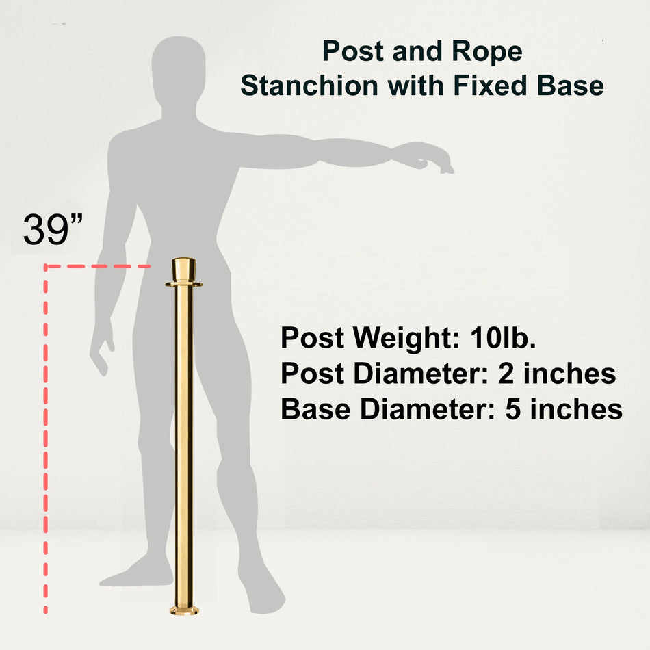 Crown Top Rope Stanchion with Fixed Base - Montour Line CXLineF