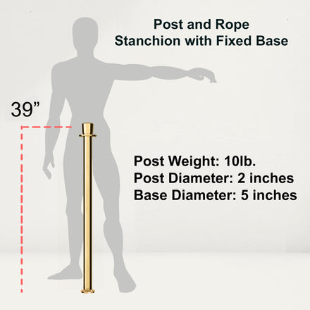 Crown Top Rope Stanchion with Fixed Base - Montour Line CXLineF