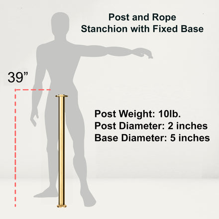 Flat Top Rope Stanchion with Fixed Base - Montour Line CXLineF