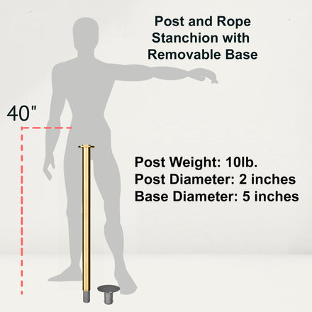 Flat Top Rope Stanchion with Removable Base - Montour Line CXlineR