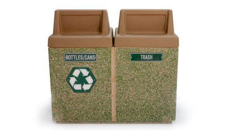 2 - Bin Concrete Recycling/Trash Waste Container - Crowd Control Warehouse