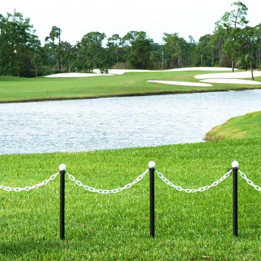 2 in. Ground Pole Stake Ball Top Stanchion - Crowd Control Warehouse