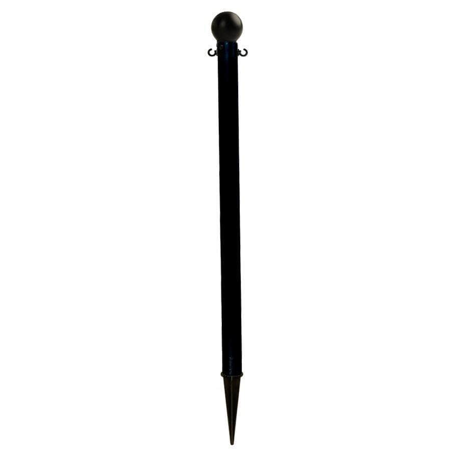 2 in. Ground Pole Stake Ball Top Stanchion - Crowd Control Warehouse