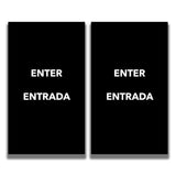 2 - Sided Sign Insert - 'ENTER/ENTRADA' - Crowd Control Warehouse