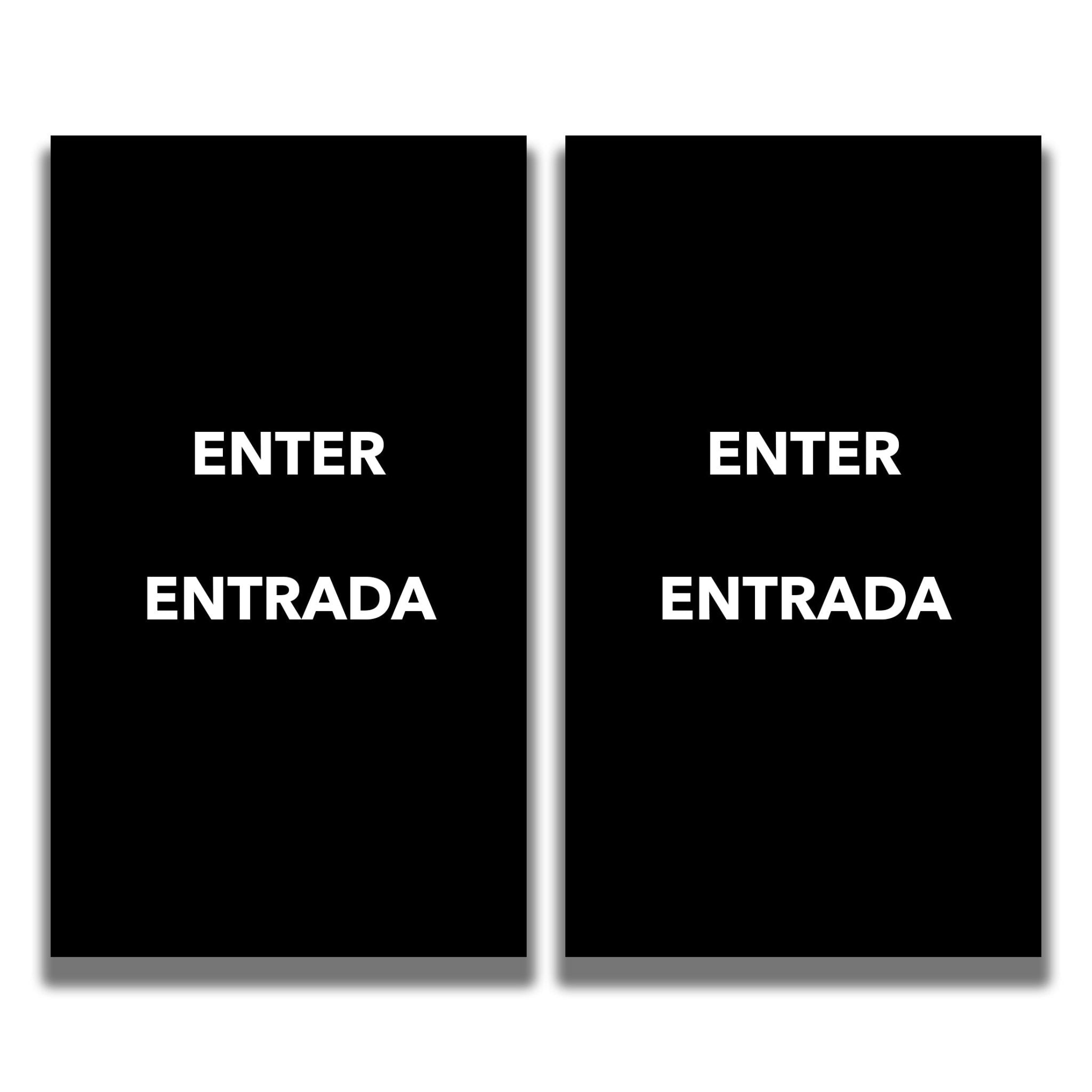 2 - Sided Sign Insert - 'ENTER/ENTRADA' - Crowd Control Warehouse