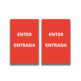 2 - Sided Sign Insert - 'ENTER/ENTRADA' - Crowd Control Warehouse