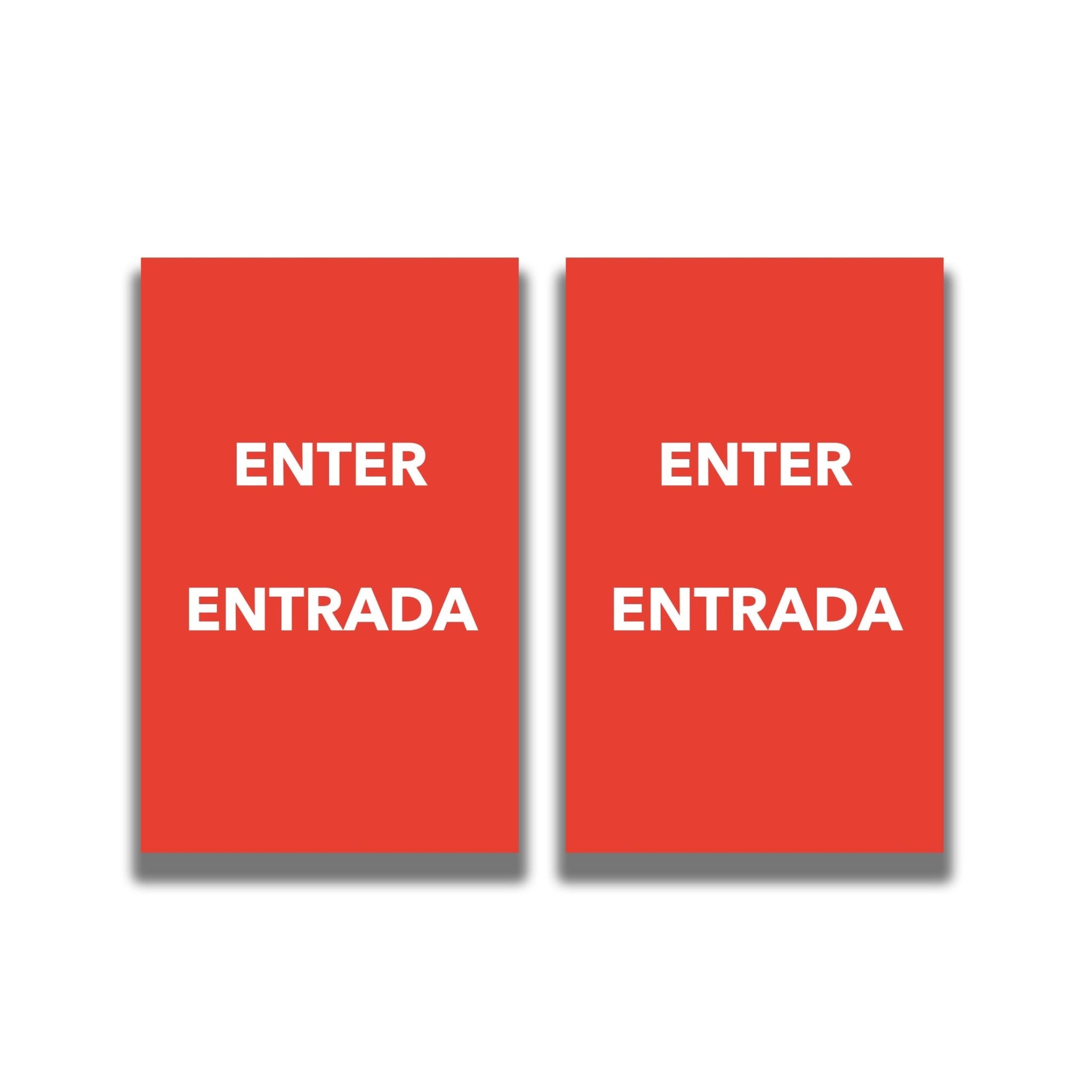 2 - Sided Sign Insert - 'ENTER/ENTRADA' - Crowd Control Warehouse