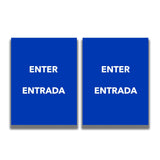 2 - Sided Sign Insert - 'ENTER/ENTRADA' - Crowd Control Warehouse