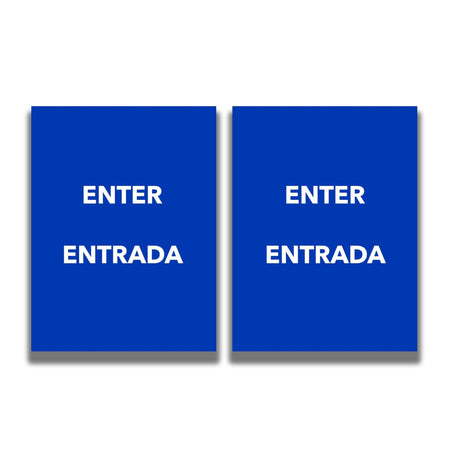 2 - Sided Sign Insert - 'ENTER/ENTRADA' - Crowd Control Warehouse